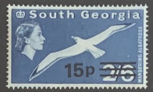 SOUTH GEORGIA 1971 SURCHARGES 15p  SG29 UNMOUNTED MINT