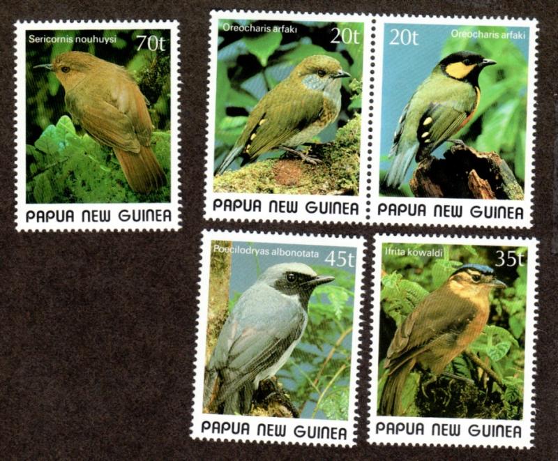 Papua New Guinea 715-719 Mint NH MNH Flora Fauna Birds!