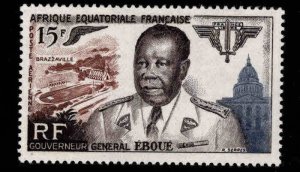 French Equatorial Africa  AEF Scott C42 MH*  Eboue airmail