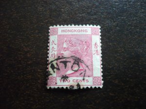 Stamps - Hong Kong (Canton) - Scott# 36b - Used Part Set of 1 Stamp