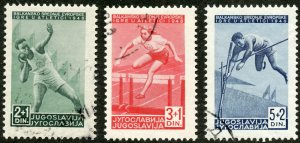 Yugoslavia Scott B155-B157 UNHOG(CTO) - 1948 Balkan Games Set - SCV $2.85