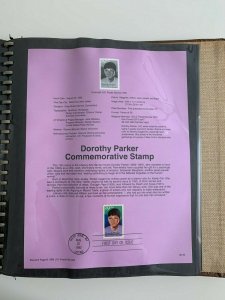 USPS Souvenir Page Scott 2698, 1992 Dorothy parker stamps