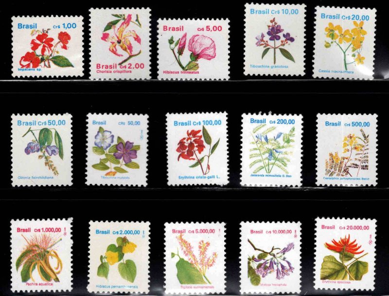 Brazil Scott  2259-2273 MNH** complete flower stamp set of 15