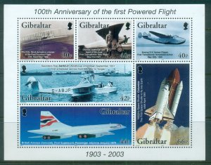 Gibraltar 2003 Powered Flight Centenary MS MUH