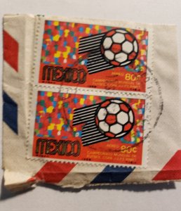 Stamps Latin America Mexico 2-1969 80c Airmail Soccer sc# C350