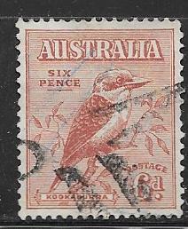 Australia #139  6p Kookaburra (U)  CV $1.00