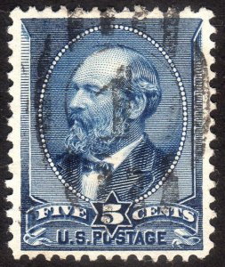 1888, US 5c, Garfield, Used, Very nice centered, Sc 216