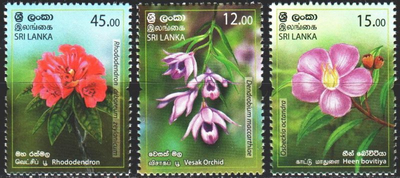 Sri Lanka. 2019. Flowers, flora. MNH.