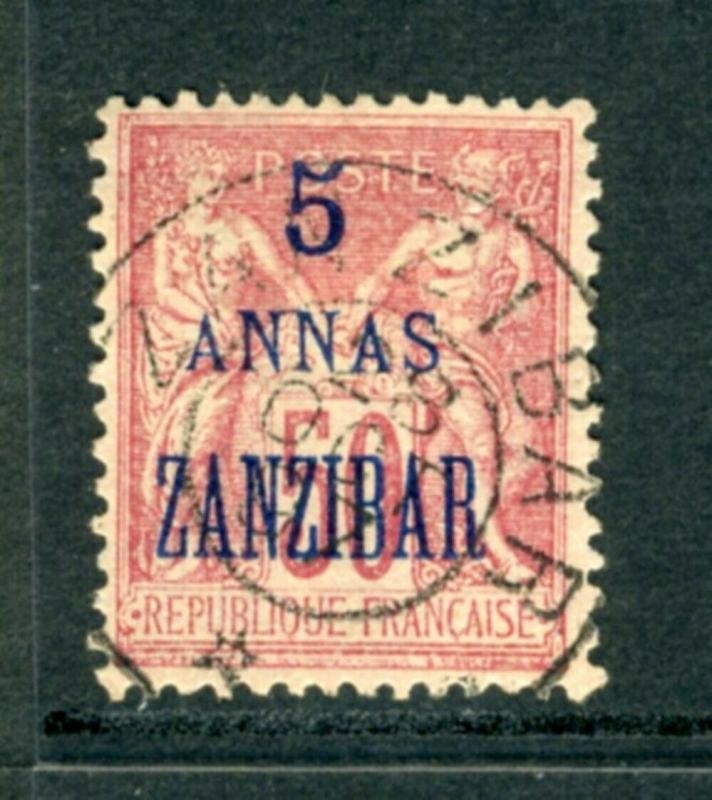 FRANCE OFF ZANZIBAR #25  great early issue, nice   (USED) cv$32.00