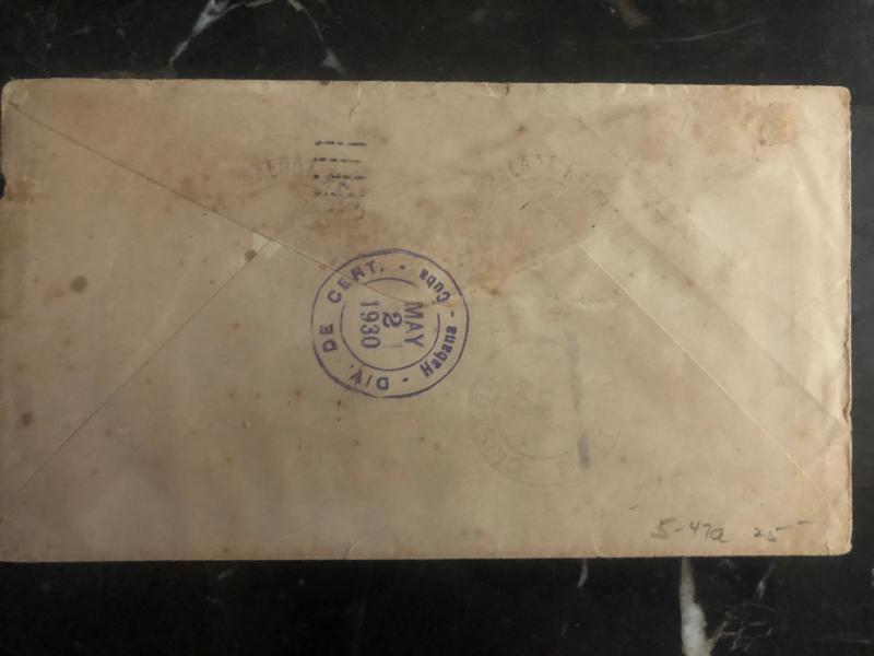 1930 Balboa Canal zone First Flight airmail cover FFC to Havana Cuba FAM 5