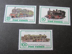 Yemen 1983 Sc 302-4 Train set MNH