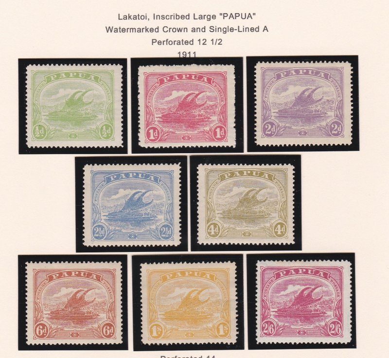 Papua New Guinea # 50-57, Lakatoi. Hinged, 1/2 Cat.