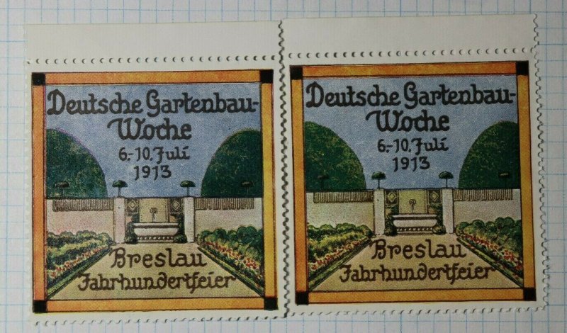 German Week Wroclaw Centenary 1913 Exposition Poster Stamp Ads