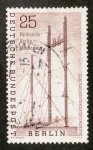 1956 Germany Sc #9N143 - Radio station, telecommunication - Used stamp Cv $9