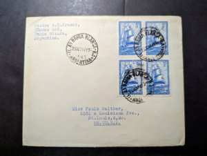 1947 Republic of Argentina Cover Bahia Blanca to St Louis MO USA