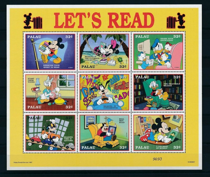 [25102] Palau 1997 Disney Charaters let's read MNH