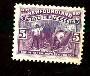 NEWFOUNDLAND #65 MINT FVF OG LH Cat $11