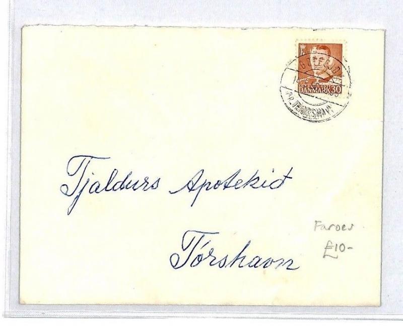 Denmark FAROE ISLANDS Cover 1956 *Götegjov* CDS Postmark Farös Local Mail CQ111 