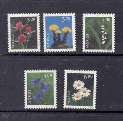 Norway Sc 1148-1152 1997 Flowers stamp set mint NH