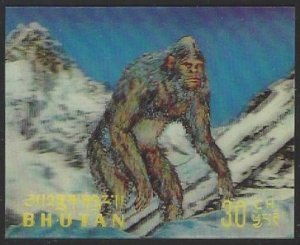 Bhutan #116D 3D Stamp Single Abominable Snowman