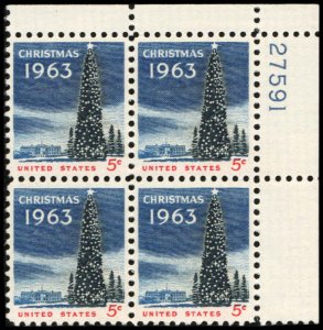 US #1240 CHRISTMAS MNH UR PLATE BLOCK #27591