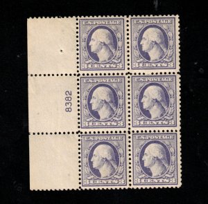 USA #529 Very Fine Never Hinged Plate #8382 Block Of Six