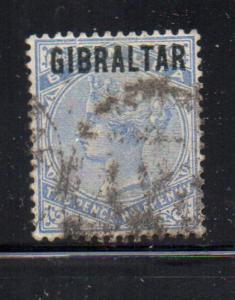 Gibraltar Sc 4 1886 2 1/2d blue Victoria stamp used