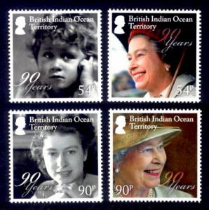 British Indian Ocean Territory Sc# 454-7 MNH 90th Birthday of Queen Elizabeth II