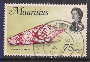 Mauritius 1969 QE2 75ct Conus Ciytospire Used SG 395 ( A495 )