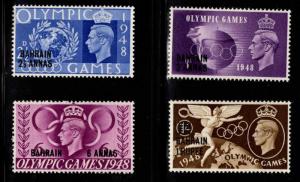 BAHRAIN Scott 64-67 MH* 1948 surcharged Olympic set