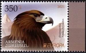 ARMENIA 2021-08 EUROPA: FAUNA Bird. Endangered Wildlife. Golden Eagle, MNH