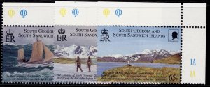 SOUTH GEORGIA & SANDWICH ISLANDS QEII SG312-314, Expedition set NH MINT. Cat £23