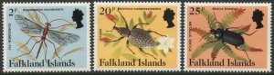 FALKLAND IS. Sc#388, 397-398 1984 Three Values Insects OG Mint NH