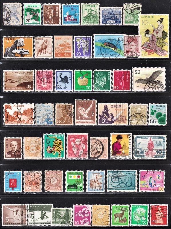 Japan neat starter collection of 50 F to VF used. All different. All fault free.