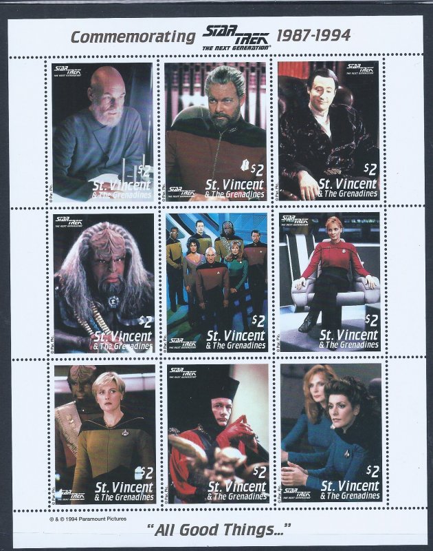 STAR TREK STAMPS FROM ST VINCENT NOT LISTED LOOK!!