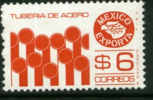 MEXICO Exporta 1121a, $6P Pipes Perf 11 1/2 Fluor Paper 6 MINT, NH. VF.