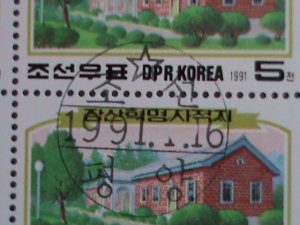 ​KOREA 1991-SC#2969 REVOLUTIONARY SITES- FANCY CANCEL-BLOCK VF OG CTO-