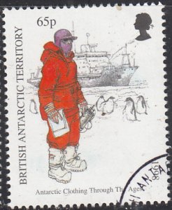 British Antarctic Territory 1998 used Sc #262 65p Man with penguins, ship Ant...