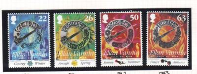 Isle of Man Sc 824-7 1999 Celtic Jewelry stamp set  NH