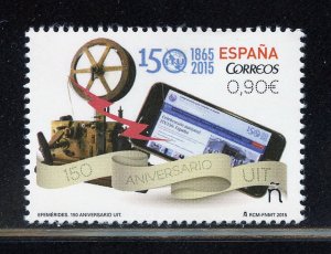 Spain 4075 MNH, Intl. Telecommunications Union 150th. Anniv. Issue from 2015.