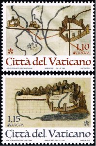 Vatican 2020 MNH Stamps Scott 1742-1743 Europa CEPT Post Old Maps Architecture