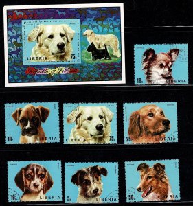 Liberia #669-74,C202 dogs complete CTO