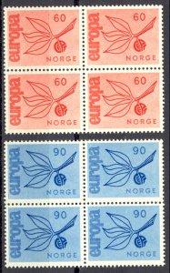 Norway Sc# 475-476 MNH block/4 1965 Europa