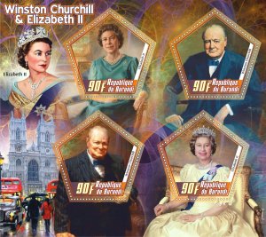 Stamps. Famous people. Winston Churhill 2020 year 1+1 sheets perforated