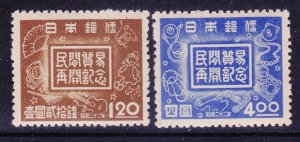 Japan 382-85 MNH OG 1947 Reopening of Foreign Trade on Private Basis Set