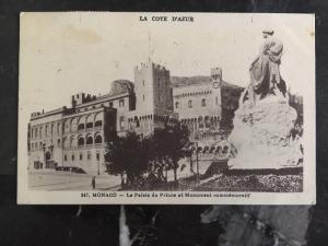 1931 Monaco Real Picture Postcard cover RPPC Princes Palace