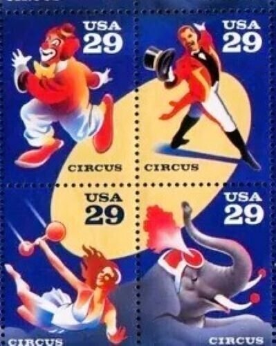 2750-2753 Circus Block 4 MNH 1993  29¢ Stamps