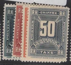 Haiti Postage Due SC J1 MNG, J2 MOG (2fnv)