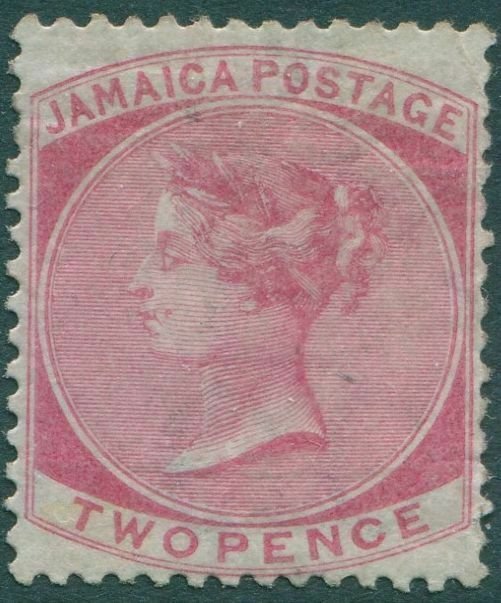 Jamaica 1860 SG9 2d red QV wmk cc MLH