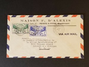 1947 Guadeloupe Detroit Michigan Miller Manufacturing Advertising Air Mail Cover